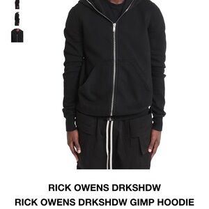Rick Owens DRKSHDW Black Zip-Up Sweater
